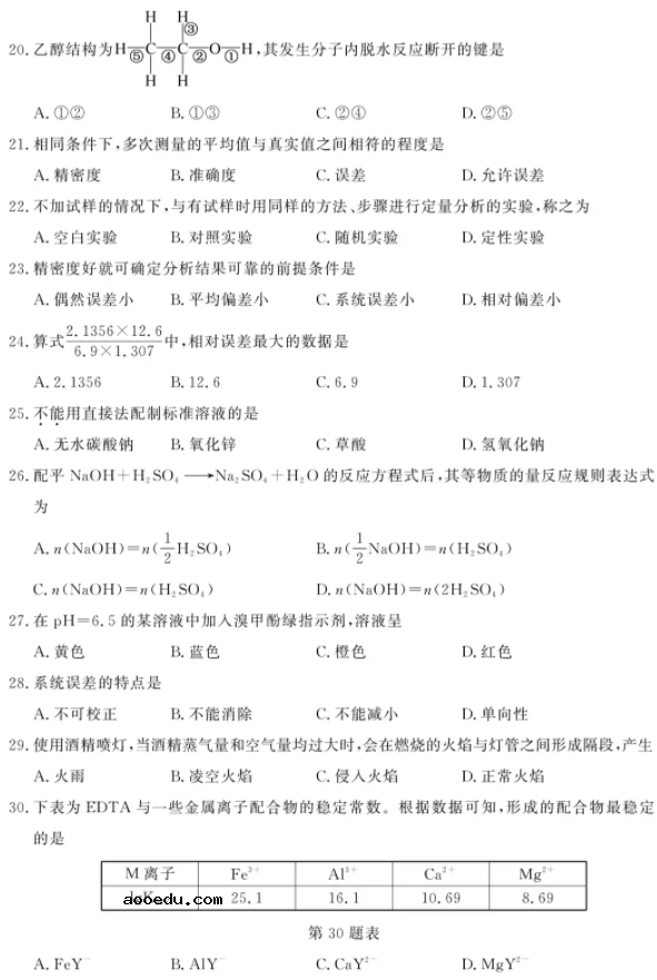 2021浙江化工类职业技能考试试题及答案 考什么内容