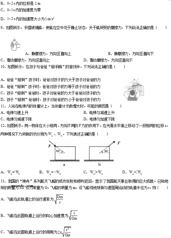 天津2021物理模拟试卷