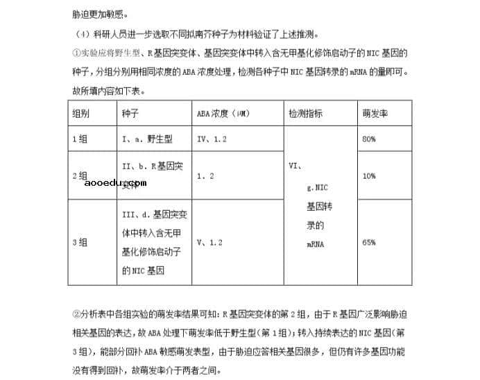 2021北京市高考生物压轴卷及答案解析