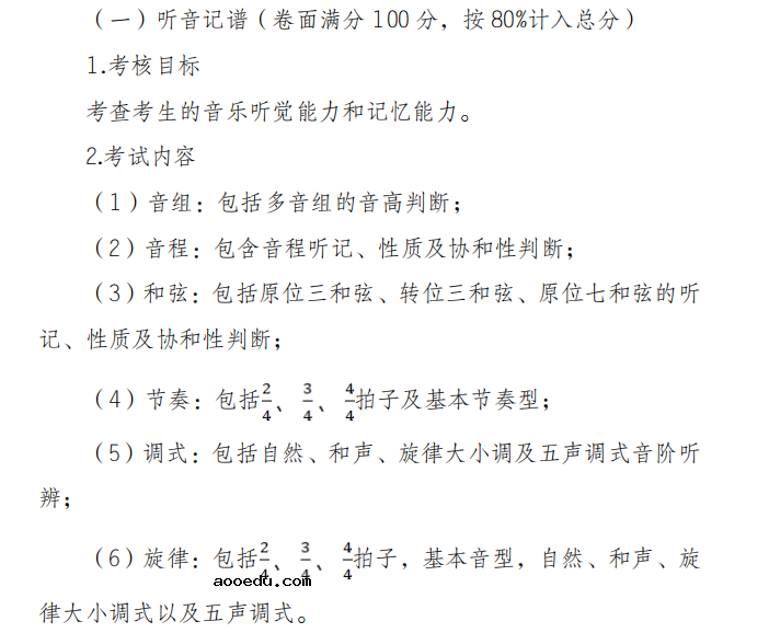 云南省2022年普通高校招生音乐类专业统一考试说明