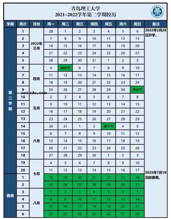 2022青岛理工大学寒假放假及开学时间 几号放寒假