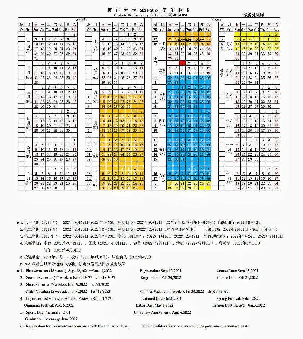 2022年厦门大学寒假放假时间 哪天开始放假