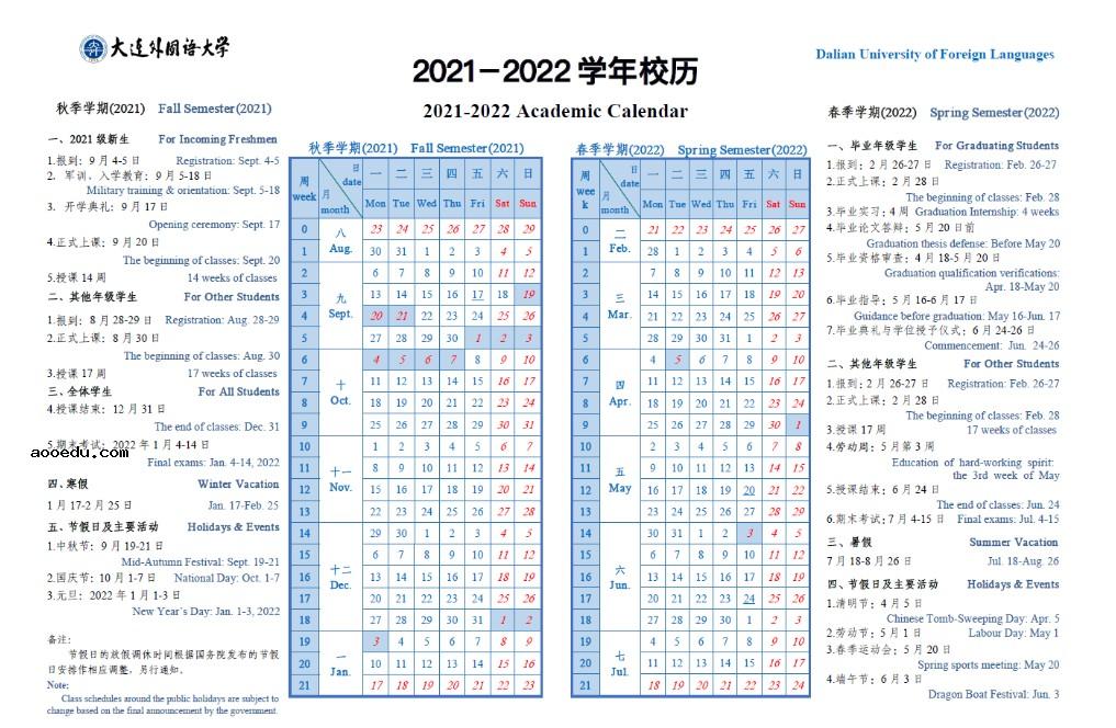 2022大连外国语大学寒假放假及开学时间 几号放寒假