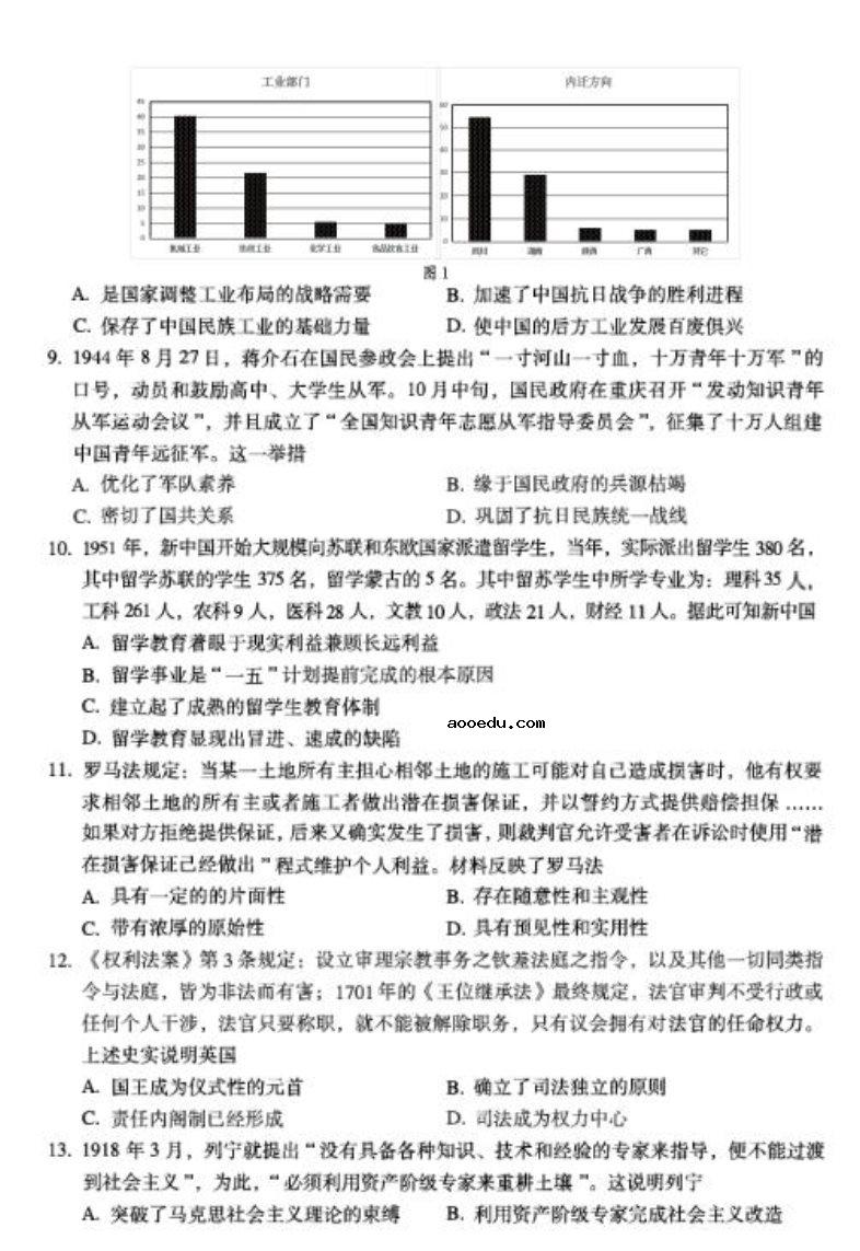 2022湖北省高考历史冲刺卷试题