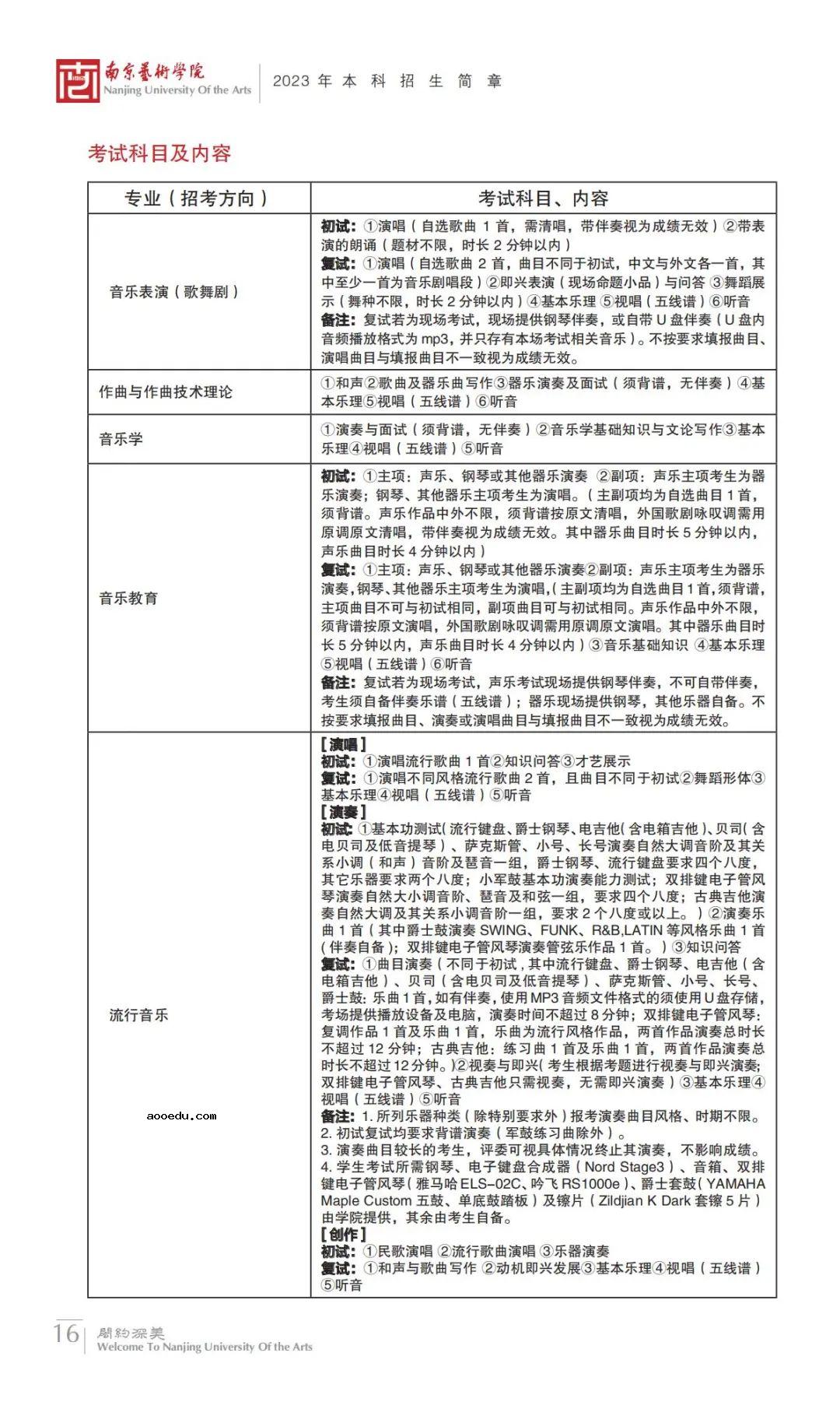 2023南京艺术学院音乐类校考报名时间及考试时间