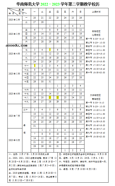 2023华南师范大学寒假开始和结束时间 什么时候放寒假