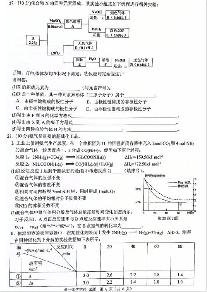 2023重庆高考化学模拟试题及答案解析