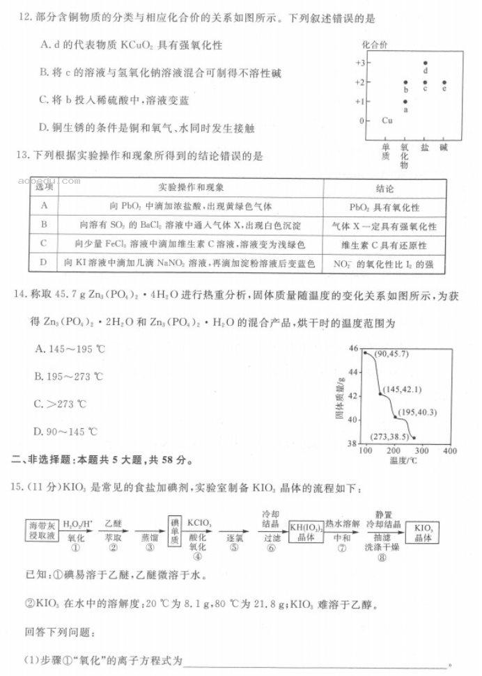 宁夏海原县2023学年高三冲刺模拟化学试卷