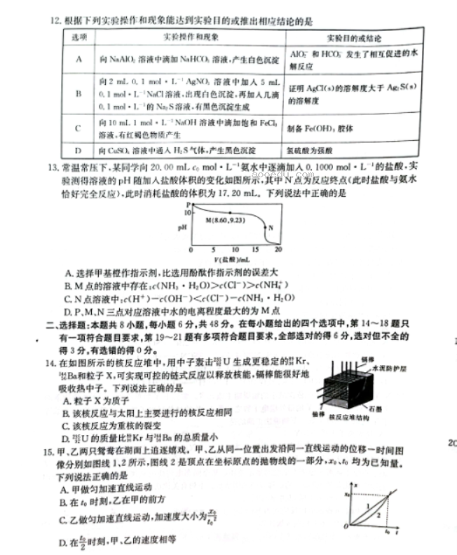 广西桂林市、北海市2023届高三5月联合模拟理综试题含答案