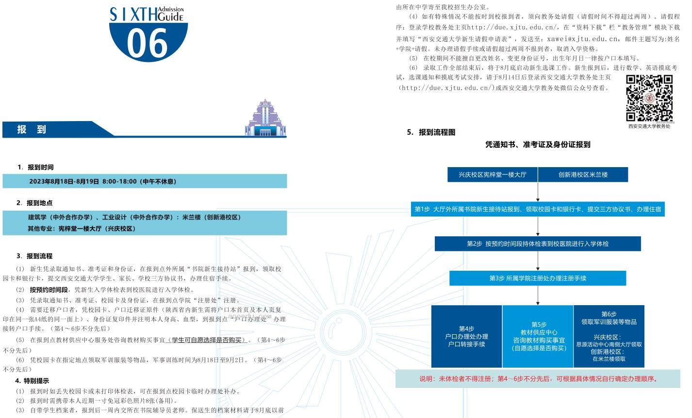 2023西安交通大学新生报到时间及入学须知 迎新网入口