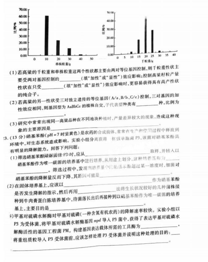 2024天一大联考高三阶段性测试生物试题及答案解析