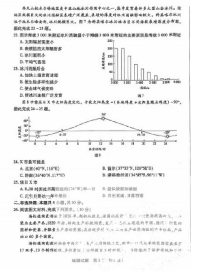 2024天一大联考高三阶段性测试地理试题及答案解析