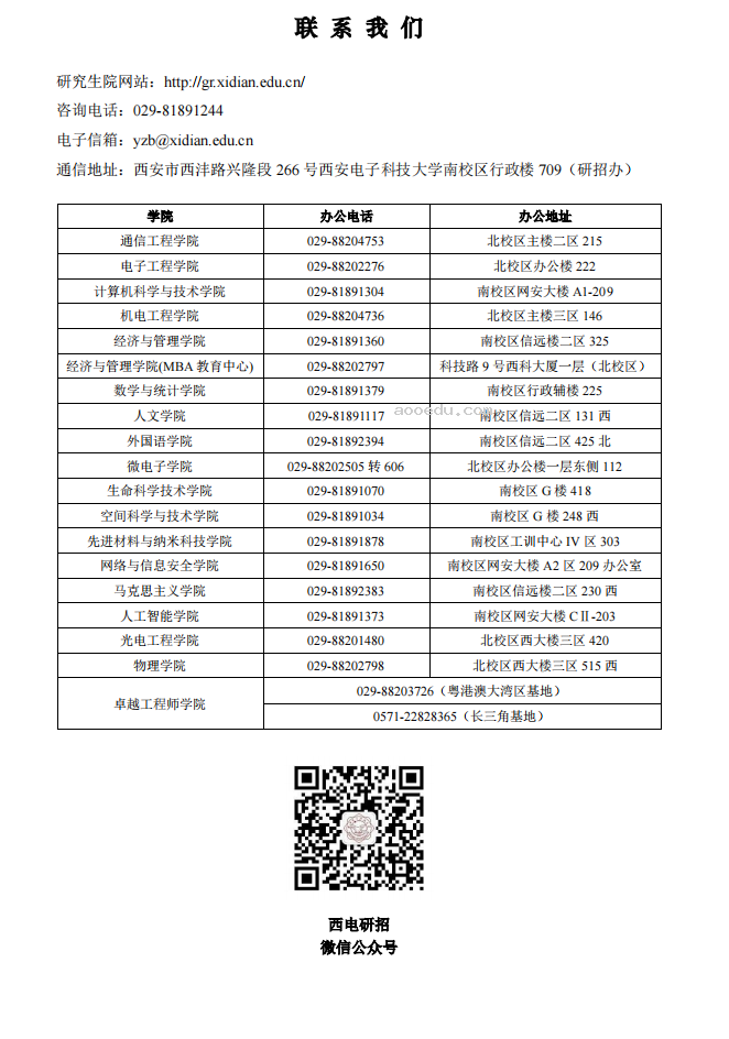 西安电子科技大学2024年硕士研究生招生简章