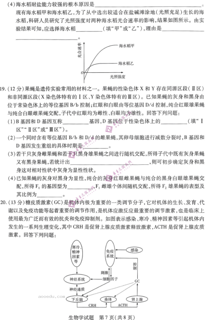 安徽皖豫名校联盟2024高三10月联考生物试题及答案解析