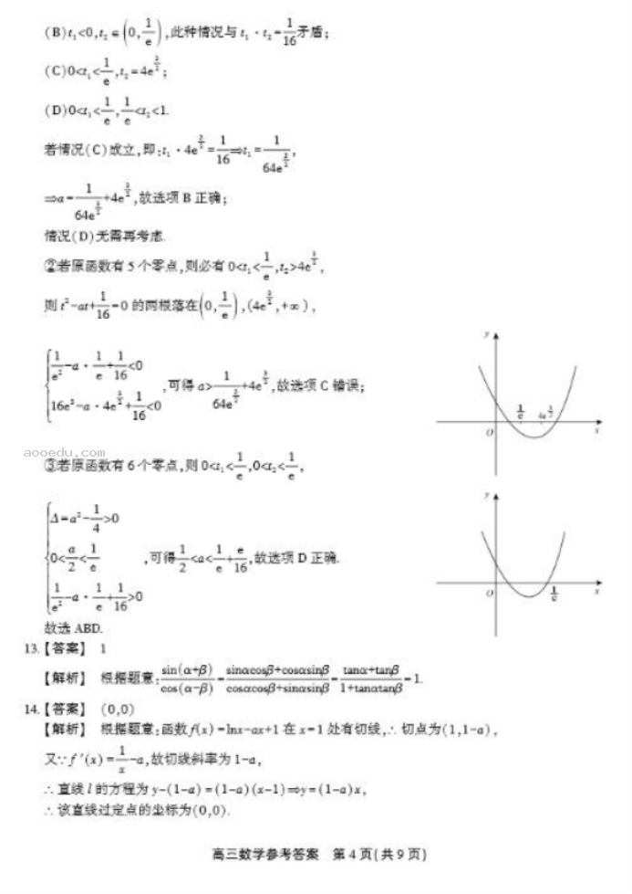 安徽省鼎尖名校2024高三10月联考数学试题及答案解析