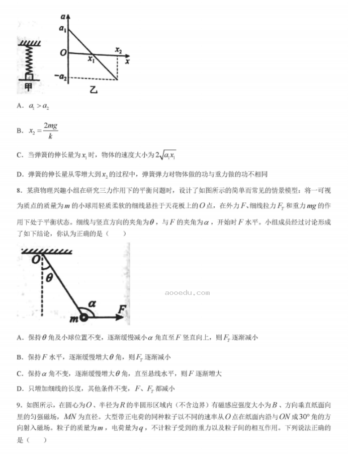 湖南省衡阳八中2024高三10月月考物理试题及答案解析