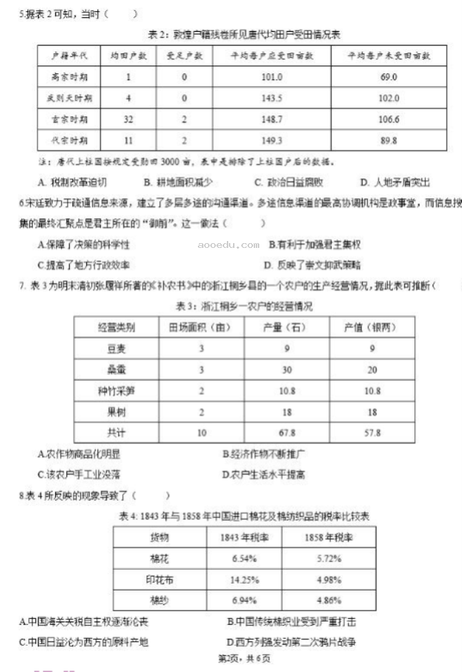 佛山S7高质量发展联盟2024高三联考历史试题及答案