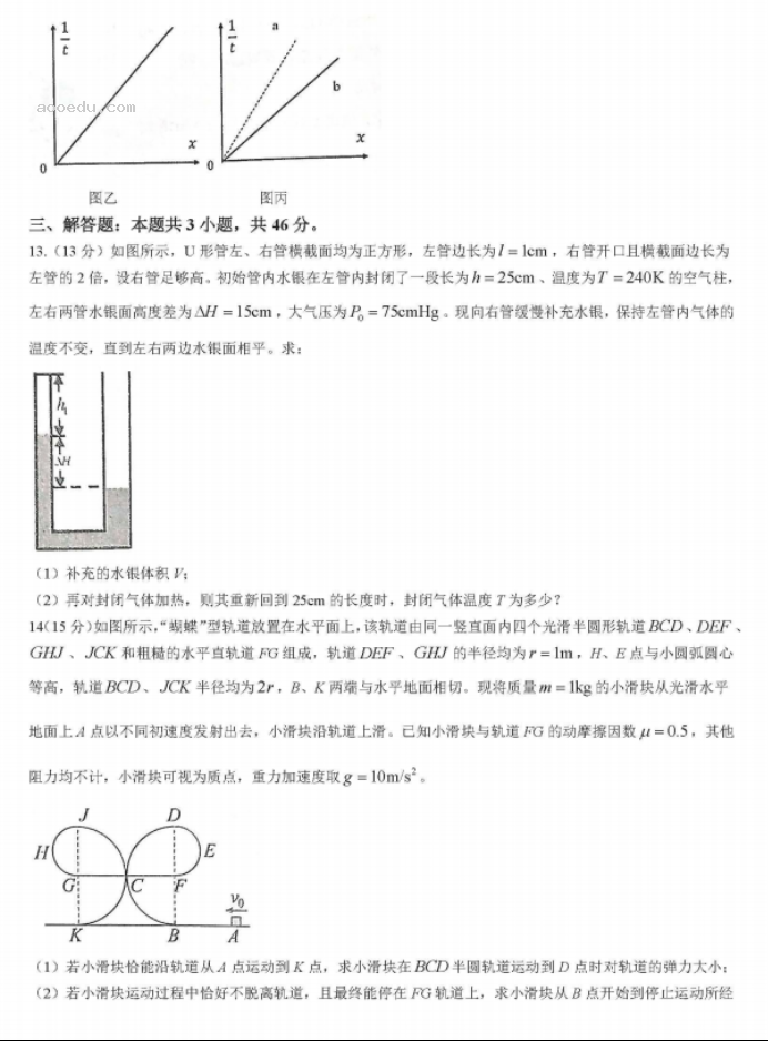 湖北省宜荆荆随2024高三10月联考物理试题及答案解析