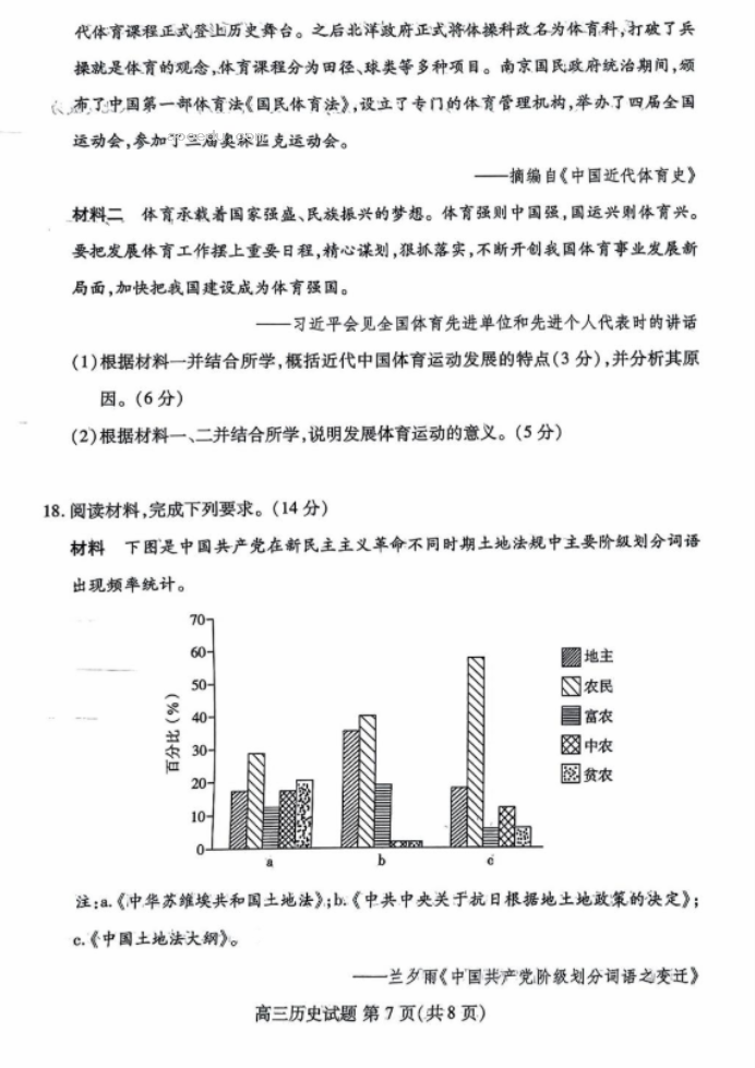 山东新高考2024高三联合质量测评10月联考历史试题及答案