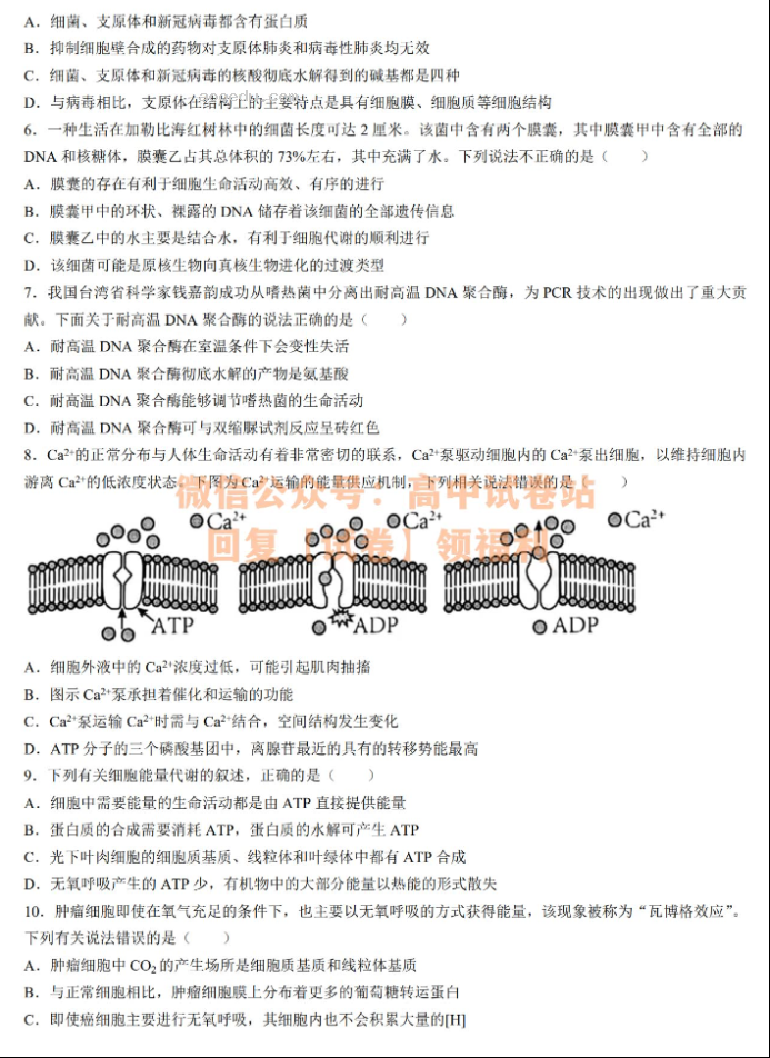 辽宁渤海大学附中2024高三第二次考试生物试题及答案解析