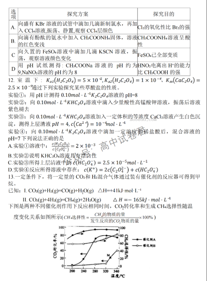 江苏淮安五校联盟2024高三10月联考化学试题及答案解析