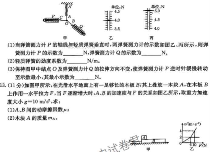 河北邢台五岳联盟2024高三第四次月考物理试题及答案解析