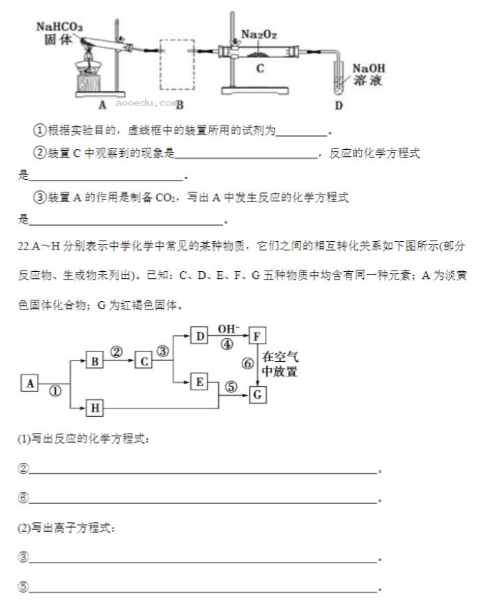 北师大实验学校2024高三第一阶段评估化学试题及答案解析