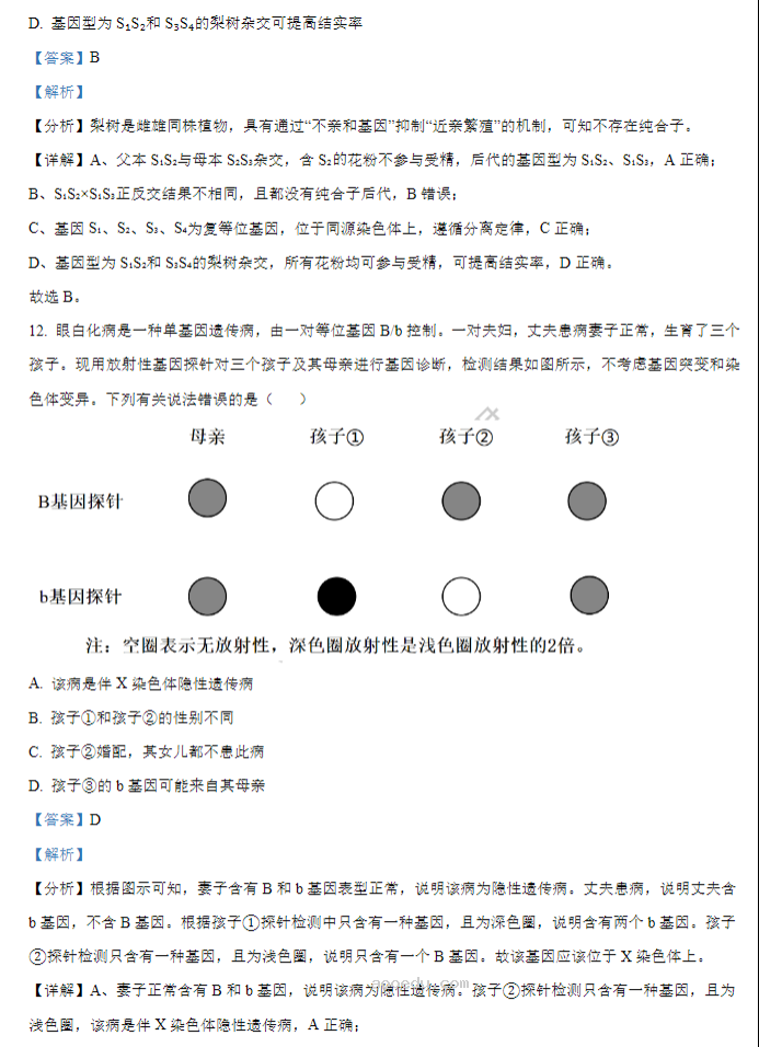 河南鹤壁高中2024高三第二次模拟考生物试题及答案解析