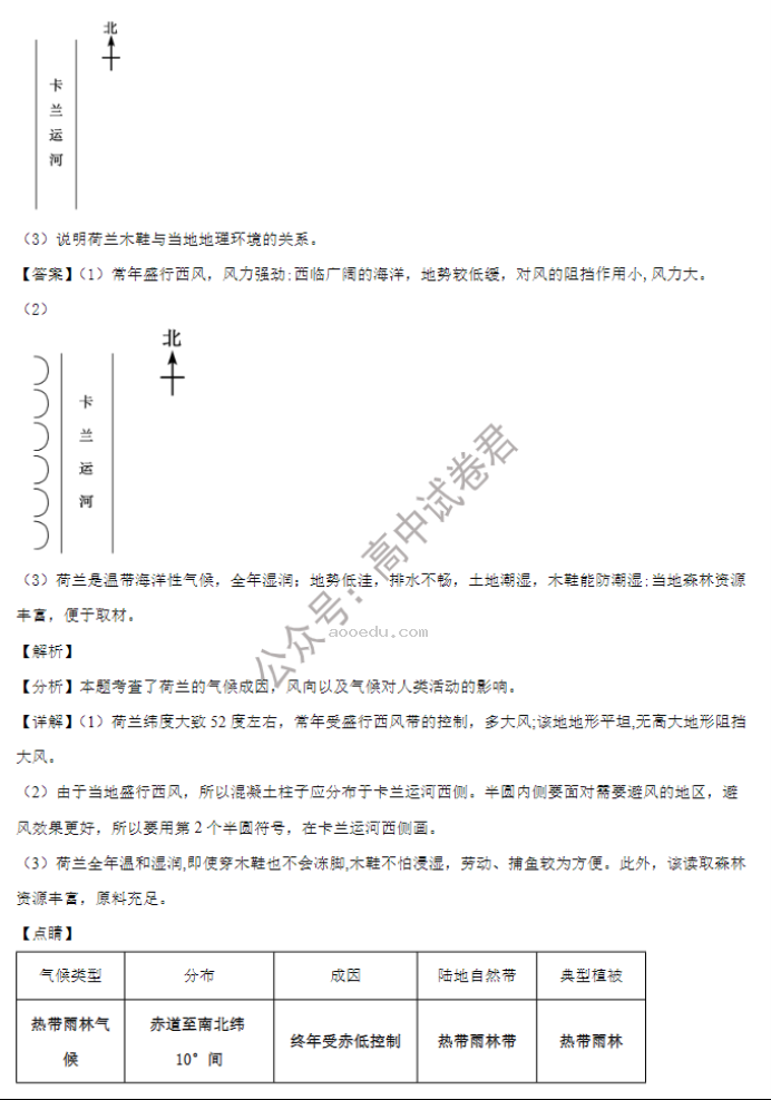 山东省禹城综合高中2024高三10月月考地理试题及答案解析