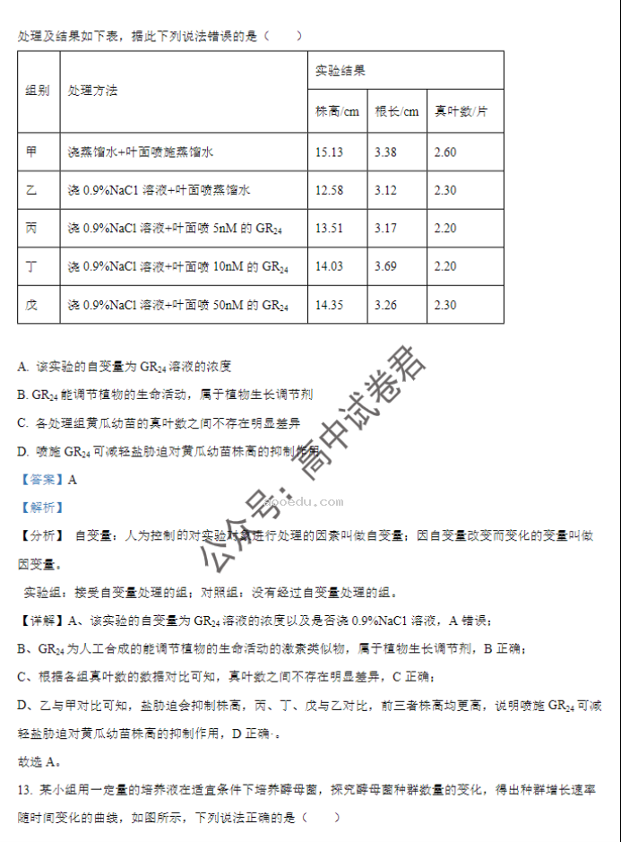 贵州遵义2024高三10月第一次质量检测生物试题及答案解析