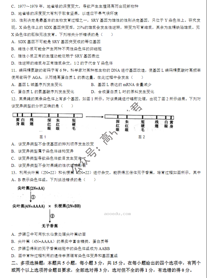 河北金太阳2024高三10月联考生物试题及答案解析