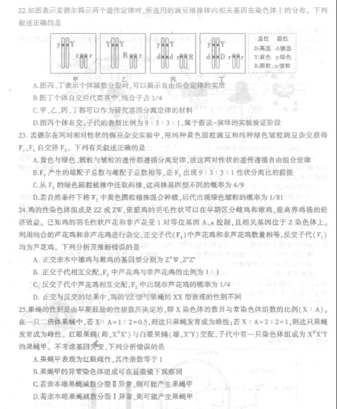 河南信阳2024高三第一次教学质量检测生物试题及答案解析