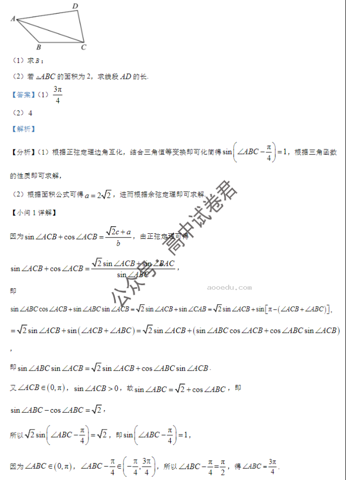 辽宁重点高中沈阳市郊联体2024高三10月月考数学试题及答案