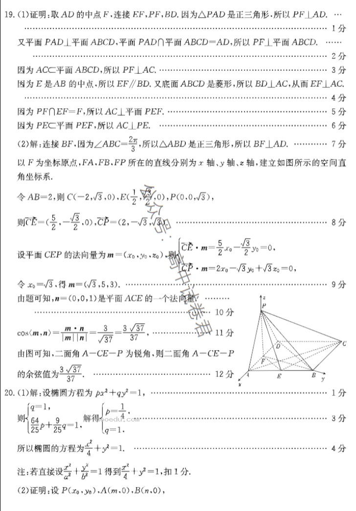 四川金太阳2024高三10月大联考理科数学试题及答案解析