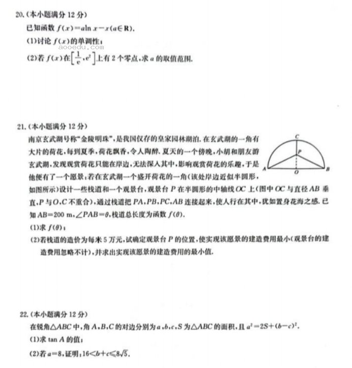 全国卷九师联盟2024高三10月质量检测文科数学试题及答案