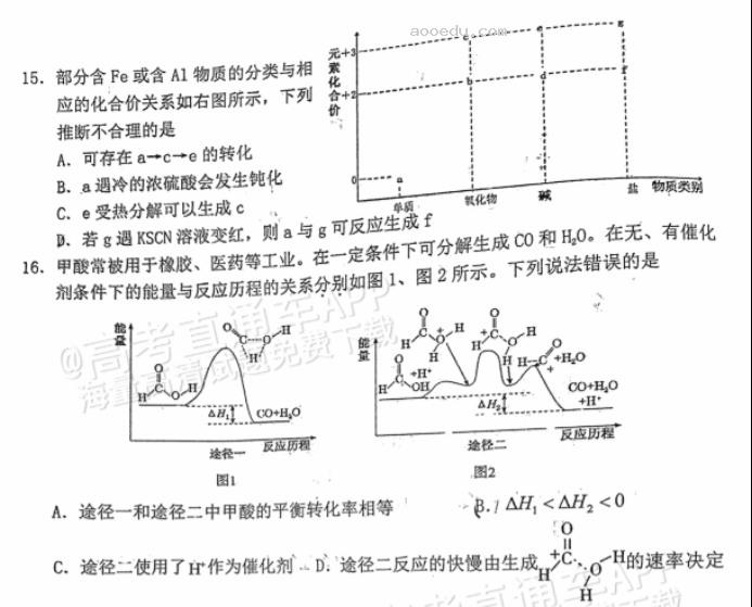 广东惠州2024高三10月第二次调研考化学试题及答案解析