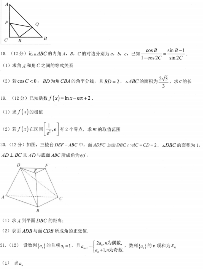 山东2024高三年级适应性联考(一)数学试题及答案解析