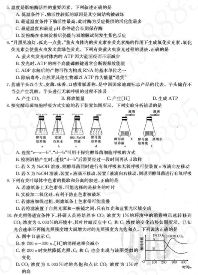 内蒙古金太阳2024高三10月联考生物试题及答案解析