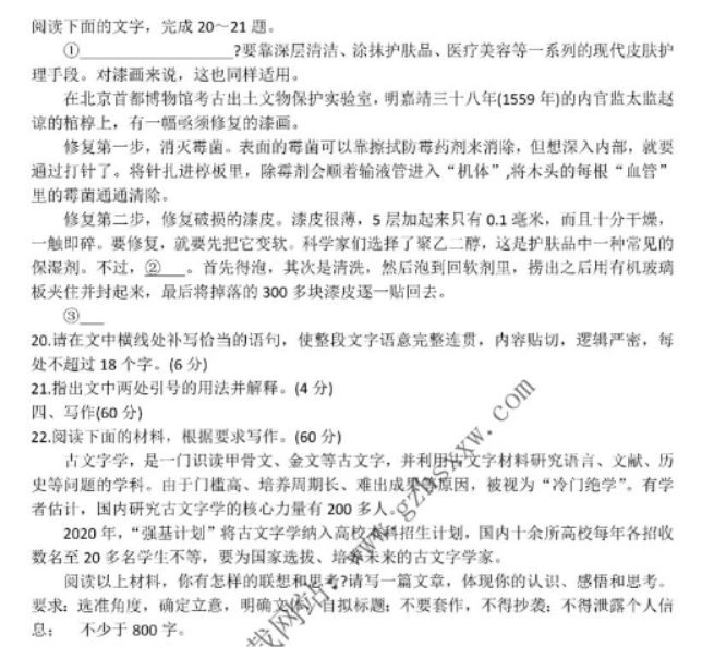 山东2024高三年级适应性联考(一)语文试题及答案解析