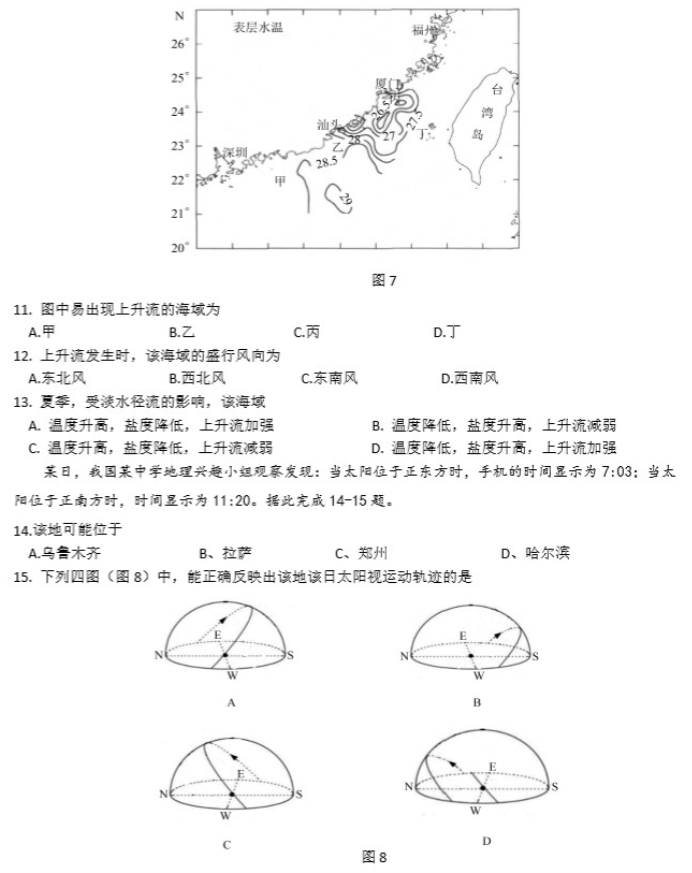 山东2024高三年级适应性联考(一)地理试题及答案解析