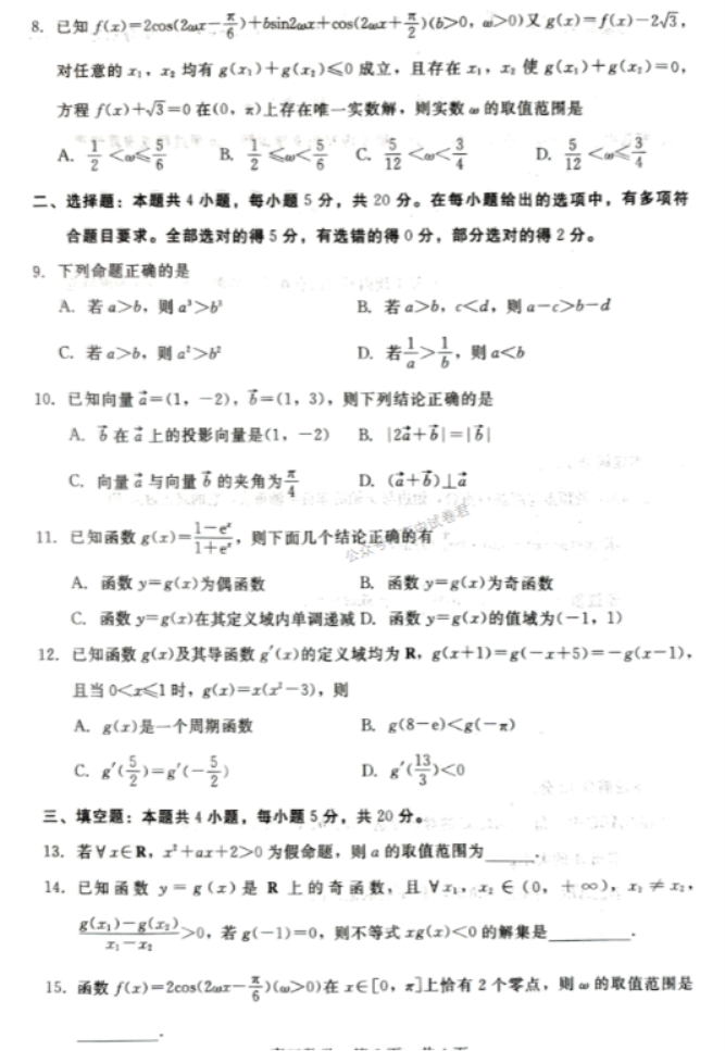 河北新时代NT教育2024高三11月阶段性测试数学试题及答案