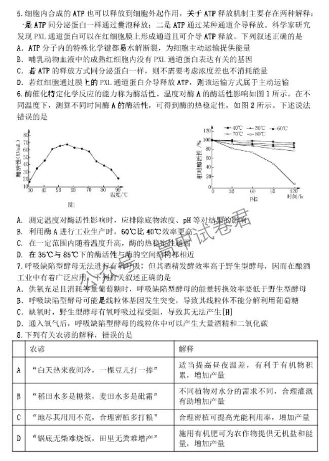 辽宁丹东市2024高三11月阶段测试生物试题及答案解析