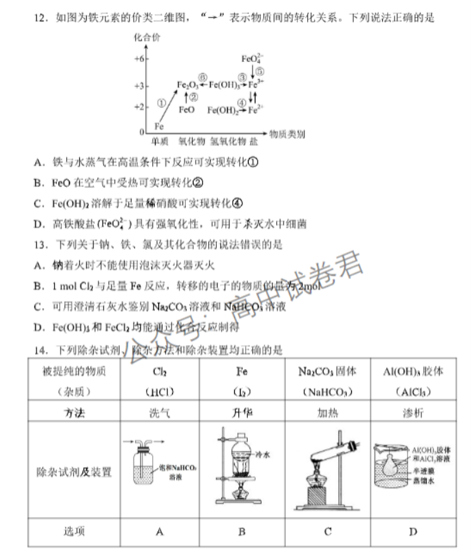 辽宁丹东市2024高三11月阶段测试化学试题及答案解析