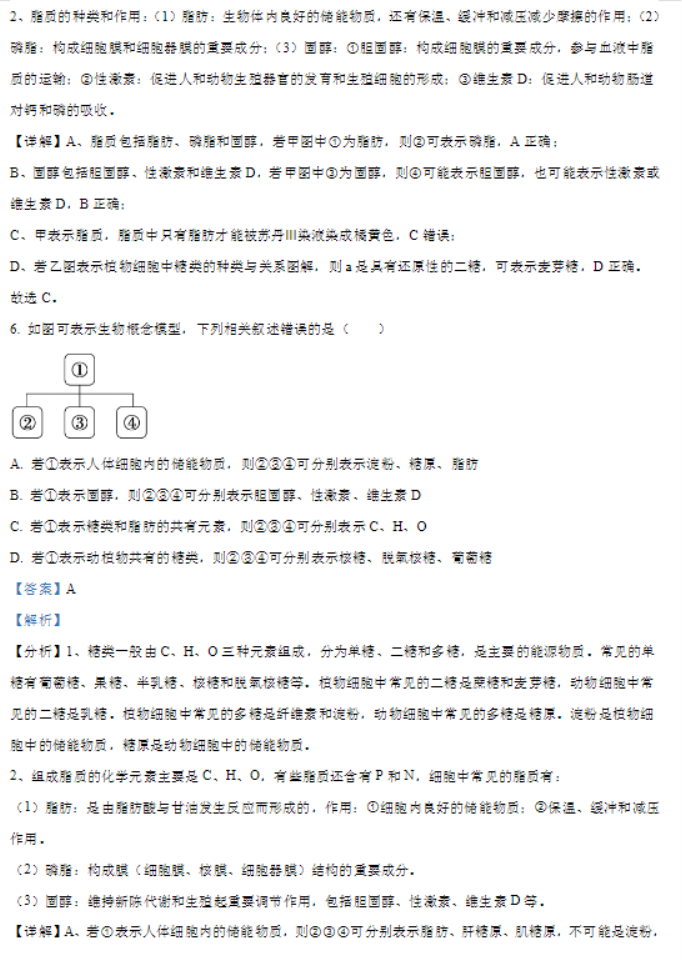 甘肃武威凉州区2024高三11月三诊考试生物试题及答案解析