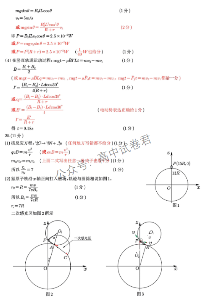 浙江温州2024高三11月一模考试物理试题及答案解析