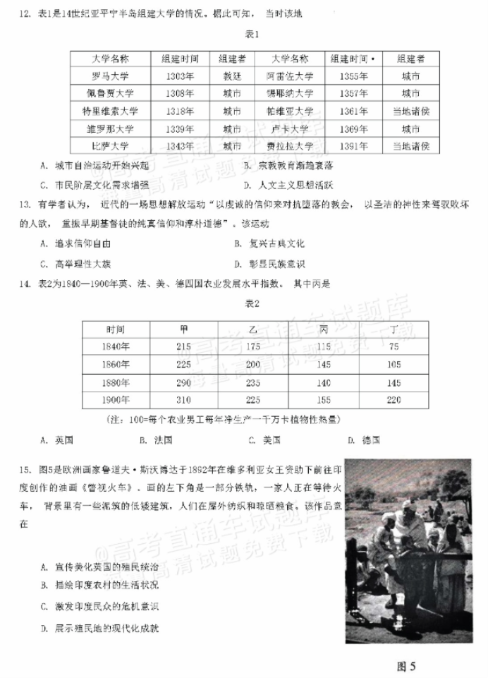 山东省潍坊市2024高三上学期期中考试历史试题及答案解析