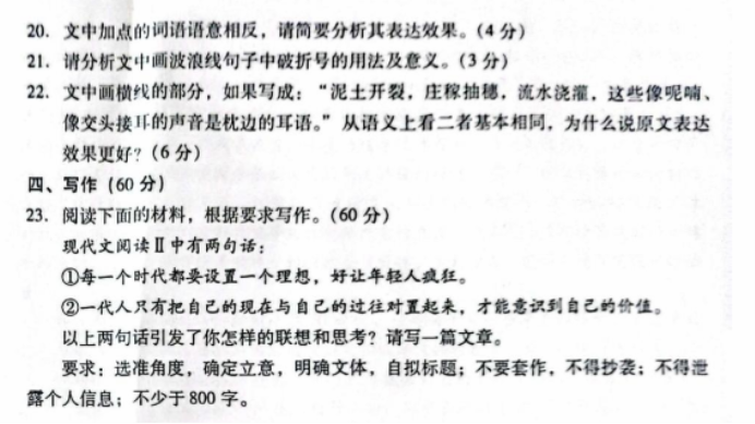 山东省潍坊市2024高三上学期期中考试语文试题及答案解析