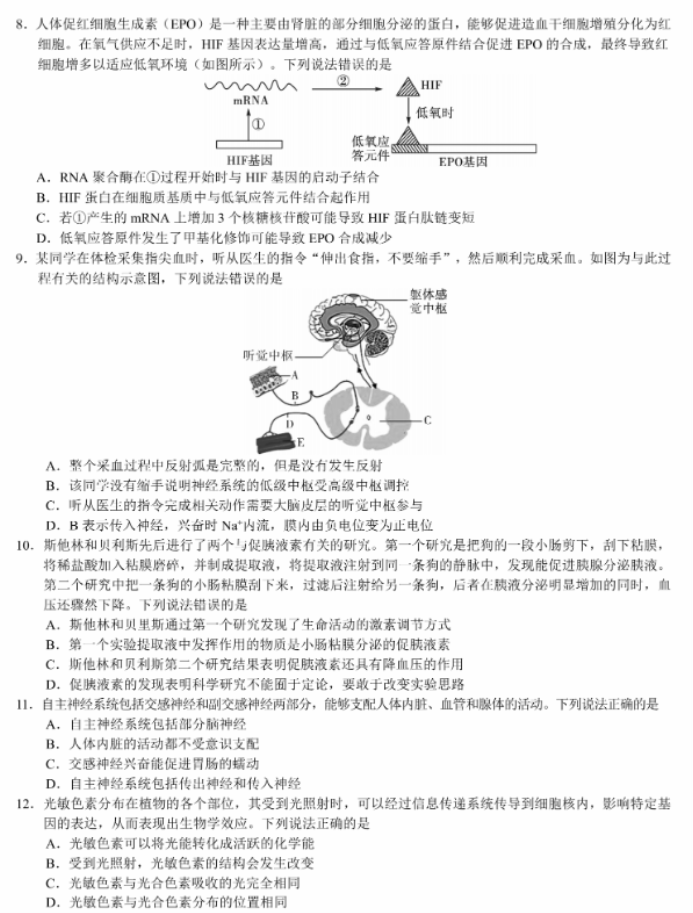 名校教研联盟2024高三11月联考生物试题及答案解析