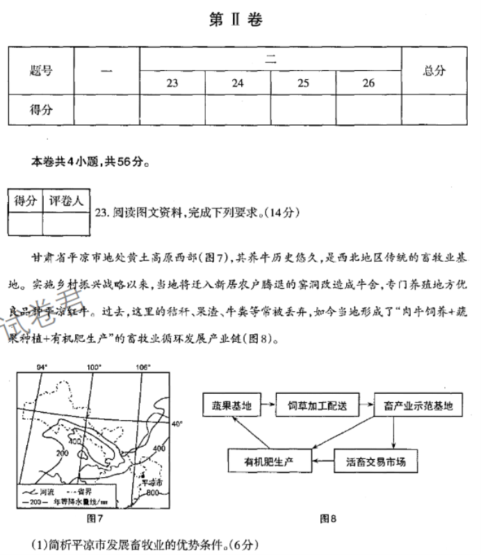 山西太原2024高三上学期期中学业诊断地理试题及答案解析