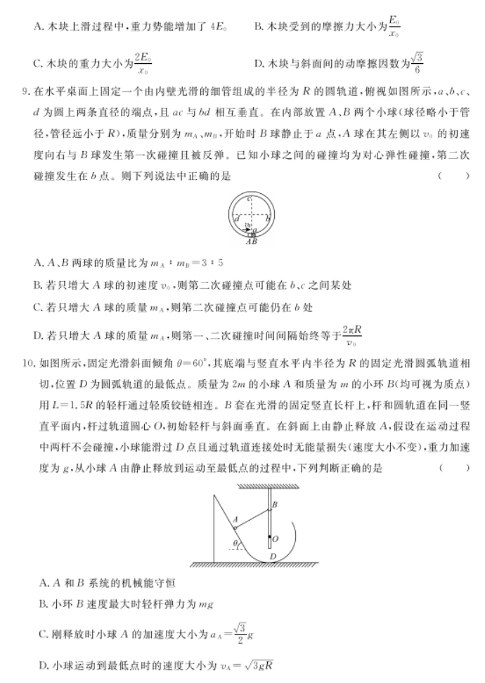 河北沧州部分高中2024高三11月期中考物理试题及答案解析